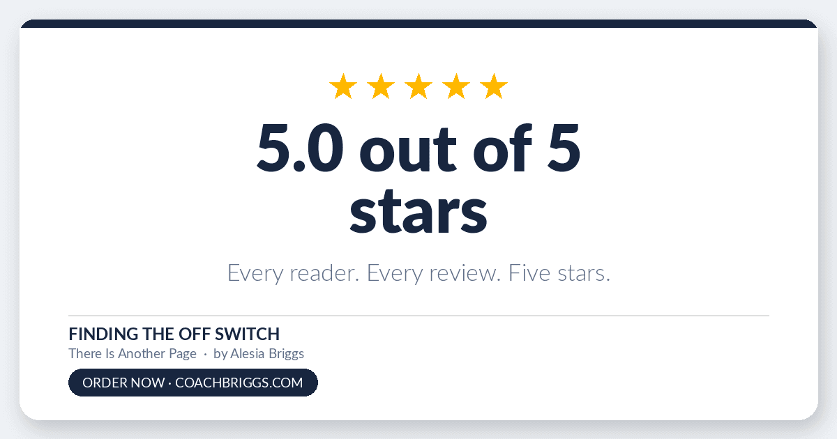 Finding the Off Switch, 5.0 out of 5 stars on Amazon